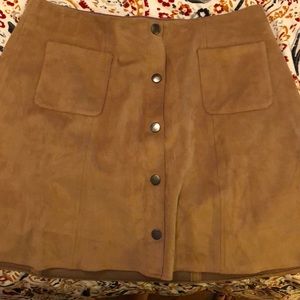 Kendall and Kylie brown suede mini skirt